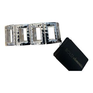 Bold Elements silver tone stretch bracelet. NWT